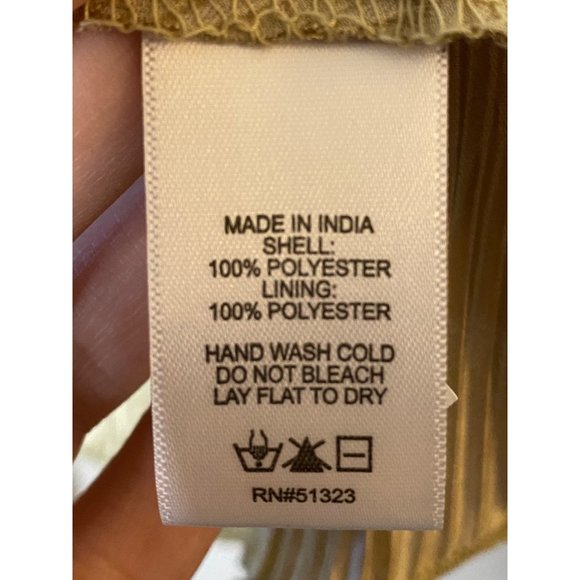 New Cece Metallic Gold layered tank top with tie neck Sz L - Picture 3 of 9